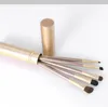 O.two.o 5pcs Makeup Brushes Set Pulver Blush Foundation Eyeshadow Eyeliner Lip Cosmetic Brush Kit Skönhetsverktyg med Guldrör