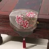 Hoge dichtheid Luxe Chinese salontafel Runner High End Thicken Silk Satin Tea Table Doek Rechthoekige Eettafel Mat Placemats 150x33 cm