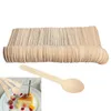 Mini Wooden Spoons for Ice Cream Cake Sweets Dessert Wedding Parties Banquets Disposable Wood spoon Crafting Cultery Utensils