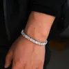 Bracciale tennis da uomo taglio rotondo Zirconia Triple Lock Gioielli Hiphop Cubic Luxury Crystal CZ Braccialetti con ciondoli classici da uomo regalo