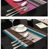 4 pçs / lote 5 cor mesa de jantar esteira PVC placemat impermeável isolamento de calor almofada de silicone acessórios de cozinha placemats para tabela