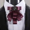 Mens silk bow neck tie Pins Brooches /red groom wedding decoration/handmade kpop fashion High quality suit accessories/broschen/broszka/broszki