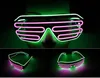 Light Up Flashing Shutter Neon Rave Glasses El Wire LED Sunglasses Glow DJ Costumes for Halloween Xmas Birthday Party Bar Decorative Luminous Glass