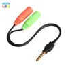 2 to 1 Audio Cable Adapter Line conversion head into two mobile phone headset computer mp3 player game box microphone turn 200pcs/lot