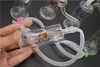 Färgrik Mini Glass DAB Rig Vatten Bongs Pipes Multicolor Recycler Oil Rig med slang Banger Pot Bowl