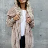 女性の毛皮の毛皮の長いコート冬の暖かいファッション