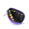 Kit de porte-clés pour bouteille d'huile essentielle Etui de transport mini Pouh Sac de voyage contenant 10 flacons de 1 ml, 1/4 po de drame, 2 ml de 5/8 po de drame et étiquettes vierges