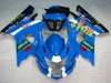 Blue Black White Faring Kit för Suzuki GSXR600 GSXR750 04 05 K4 Eftermarknad GSX-R600 / 750 2004 2005 Fairings Set BA26