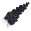 Loose Deep Wave 4x4 Human Hair Lace Closures Natural Black Bleached Knots Pre-plucked