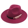 Vintage Unisex Wol Mix Panama Cap Jazz Met Outdoor Breed Breide Strandhoed Derby Hat
