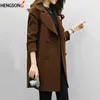 Kobieta jesień zima ciepły wełny damski płaszcz wełniany płaszcz nowa moda długi luźny podwójny breaded slim typ S18101204