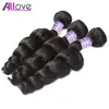 Allove 10A Loose Wave 3 Bundles Brazilian Hair Peruvian Loose Wave Cheap Malaysian Human Hair Extensions Indian Whole86893724633408