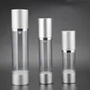 Nieuwe 30ml navulbare vacuümcontainers airless lotion pomp fles met zilveren pomp aluminium boven dop LX2267