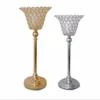 Pillar Crystal Candle Holder,Crystal Beaded Candle Holder