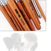 Set di pennelli per trucco da 15 pezzi, manico in legno imitazione professionale, fondotinta in polvere, ombretto, kit di strumenti per pennelli per trucco