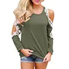 Dames Zomer Kant Top Lange Mouw Sexy Dames Casual T-shirt Strapless Hollow Out Tops Kawaii Poleras Mujer