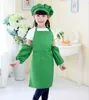 Hot sale 10 colors free delivery children's apron pocket craft cooking baking art painting children's kitchen dining bib pocket JD001