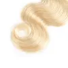 Brasiliansk kroppsvåg 613 Blond Ear to Ear 13x4 Full spetsens frontal stängning med 3 buntar Real Virgin Human Hair Blonde Weaves Exten2829805