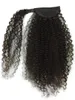 10A Natuurlijke Kinky Krullend Menselijk Haar Paardenstaart Haarstuk Wraps Around Natuurlijke Krullende Paardenstaart voor Zwarte Dames Afrikaanse Amerikaanse Paardenstaart 160G