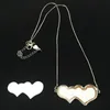 Colliers en métal vierge en forme de cœur, pendentifs pour sublimation, bijoux pour transfert de chaleur, bricolage, consommables vierges, vente en gros