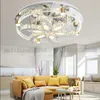 Round Transparent Crystal Flower Ceiling Lamp Remote Control Section LED Energy Saving Lights Dining Hall Lighting Bubble Crystal Column