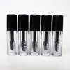 50pcs 0.8ml vuoto tubo mascara vuoto ciglia crema flaciale / liquido flacone campione contenitore cosmetico con tappo nero interno impermeabile