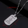 Stainless Steel Pendant Necklace " I Love You To The Moon and Back "Dog Tag Necklace Military Mens Jewelry Family Gift