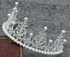 Cottura per torte, trapano in lega di corona, punto culminante del cerchio, corona principessa di perle, ornamento da sposa, copricapo per decorare il compleanno.