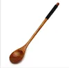 20x2.8cm Drewniane Kawowe Miarki Kreatywne Długie Uchwyt Zespołu Przewód Grip Spoons Lody Scoops Milk Tea Flatware Tool