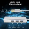 Edup USB Hub Con 3.0 RJ45イーサネットLAN Schablata adattatore 10/100/1000 MBBook PC 1000 Mbps 10/100/1000 PCのラップトップハブUSB 3.0イーサネットadattat