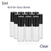 Portable 500pcs 5ml (1/6 oz) Mini Roll på flaskor Fragrance Perfume Glasflaskor Essentiell Oljestål Metal Roller Ball