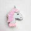 20pcs/lot New Horse Colorful Kids Glitter Felt Hairpin Animals Girl Cute Pink Unicorn Hair Clip Hairpin Synthetic Leather Baby Clips