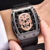 New Mens Watch Skull Skeleton Watches Hollow Quartz Sports Military Wrists Monde-bracelet Originalité Cadeaux Relojes Mujer3065576