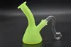 colorato luminoso Mini vetro Dab oil Rig bong colorato fisso Downstem spessore gorgogliatore tubo dell'acqua 10mm giunto narghilè