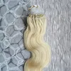 Loop Micro Ring Human Hair Extensions 100g Blondin Obehandlad Virgin Brasiliansk Body Wave Hair Micro Loop Ring Hårförlängningar