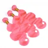 Capelli umani rosa peruviani 4 pacchi con onda frontale del corpo chiusura frontale in pizzo rosa puro 13x4 con tessuto vergine capelli Extensi3941224