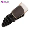 Allove 10A Brésilien Lâche Vague Cheveux Dentelle Fermeture Lâche Armure Malaisie Vierge Cheveux Fermeture Péruvienne Dentelle Fermeture Indien Vierge Ha2530784