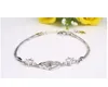 Female Amethyst Heart Bracelet S925 Silver Fashion Purple Diamond White Diamond Jewelry Bracelet Wholesale Chain Length 16cm Extension 3cmcm