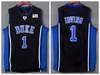 Mens Duke Blue Devils College Basketball Jersey # 1 Zion Williamson Cam Reddish RJ Barrett # 0 Jayson Tatum Kyrie Irving Home Stitched Jerseys Shirts S-XXL