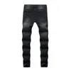 黒いリッピングジーンズの男性スリムスキニーホールバイカージーンズがメンズデザイナージョガーパンツヒップホップストリートズボン268H