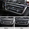 Karbon Fiber Araba Styling Sticker Şerit Klima CD Paneli BMW 3 4 Serisi için Dekoratif Kapak Trim Aksesuarları 3GT F30 F31 F32 F34