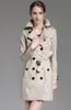 تصميم جديد! Women England British Double Breadted Trench Coat/عالية الجودة مصمم للعلامة التجارية Plaid Winter Trench for Women Size S-XXL B8260F310