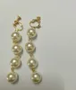 ファッションイヤリング模造真珠の長いイヤリングスタッドイヤリングクリップ4真珠のビーズイヤリングジュエリー