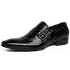 Högkvalitativ formell man Monk Strap Dress Shoes Patent Läder Oxfords Brand Pekade Toe Handgjorda Mäns Business Footwear Xe33