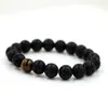 12 Constelación Natural Negro Onyx 10mm Lava Tiger Ojo Piedra Pulsera Pulsera Leo Amantes Energía Strand Pulseras