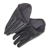 Fashion Lady Woman Tight Half Palm Gloves Imitation Leather Five Finger Black6604201