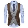 Fake Two Pieces Men Suit Vest Chaleco Hombre 2017  New Men Waistcoat Gilet Homme Costume Casual Slim Fit Mens Classic Vest