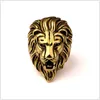 New Titanium Lion Face Anelli in oro Hipsters Uomo Donna Hip Hop Bijoux Street Dancing Nightclub Punk Finger Jewelry