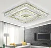 LED moderne carré cristal lustres en acier inoxydable lampe à LED plafonniers pour Foyer chambre LLFA