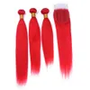 röda brasilianska hårbuntar